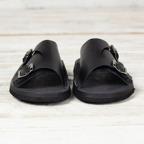 Double Monk Sandal Schwarz