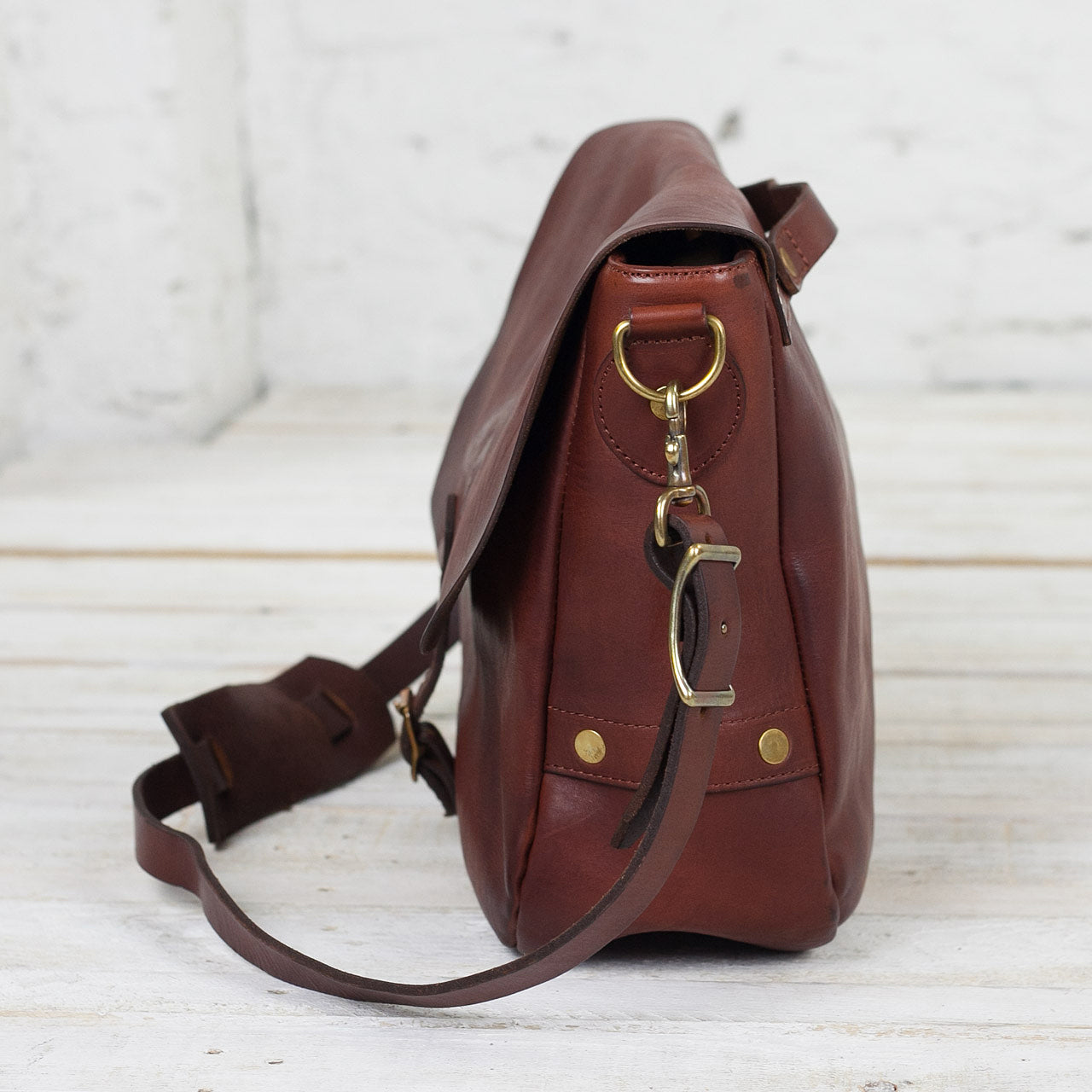 Leather Postman Bag US Mail Brown