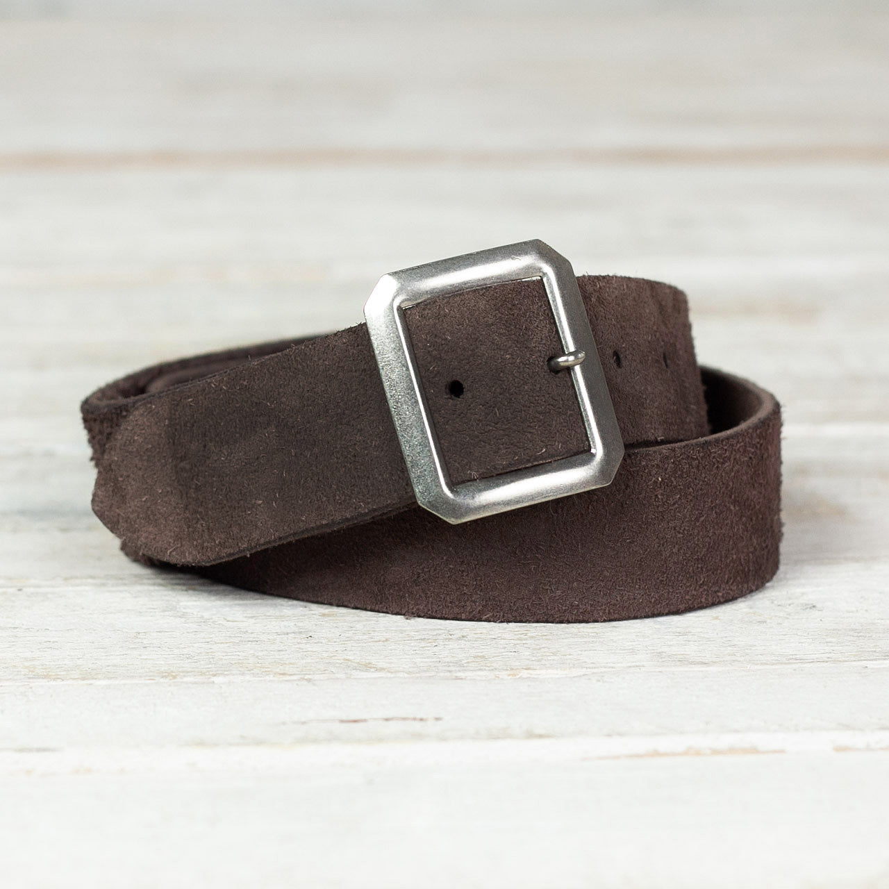 Lot 6043 Suede Garrison Belt Dunkelbraun