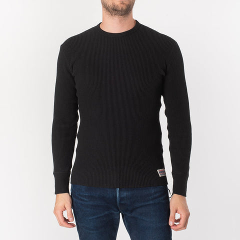 IHTL-1301-BLK Waffle Long Sleeved Thermal Top Schwarz