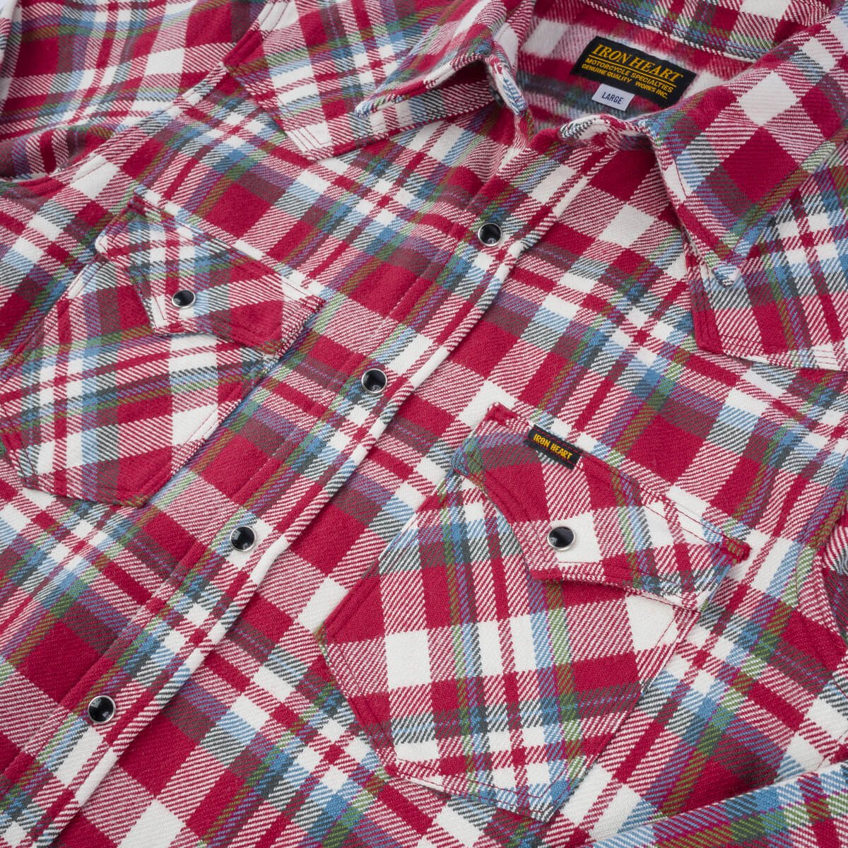 IHSH-377 Western Shirt Crazy Check Rot